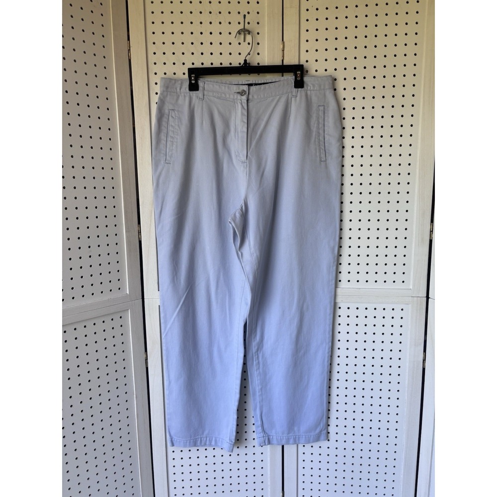 Christopher & Banks Light Blue Cotton Trouser Pants Women's 16 Straight Leg Soft